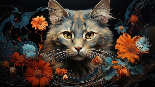 Photo exotic cat art hd 8k wallpaper stock photographic image