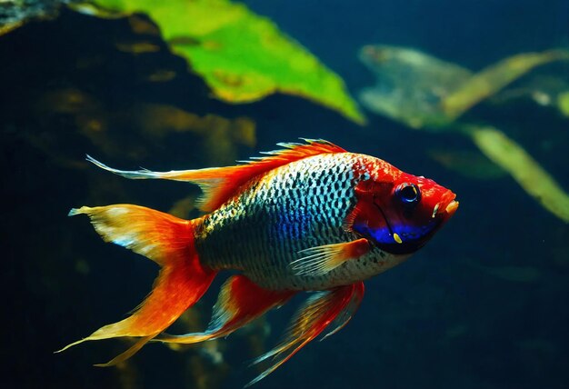 Photo exotic colorful fish from the waters of the amazon