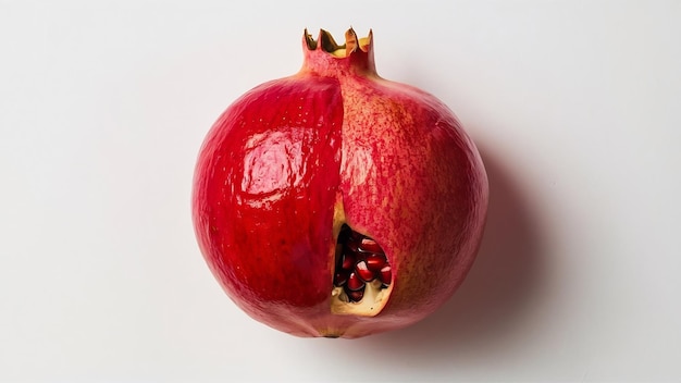 Exotic and delicious pomegranate on white background