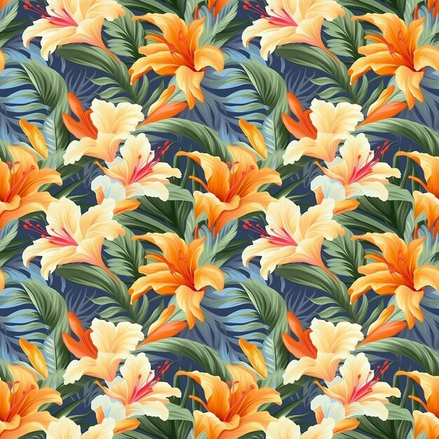 Exotic Foliage Seamless Pattern Print