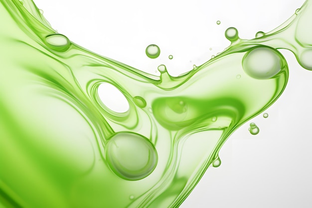 Foto exotic green liquid drops infusing blissful lotion