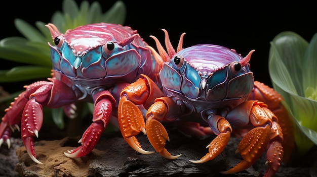 Exotic Hermit Crabs Exploring Colorful Shells