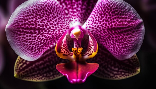 Foto l'orchidea falena esotica sboccia con un'eleganza elaborata generata dall'intelligenza artificiale