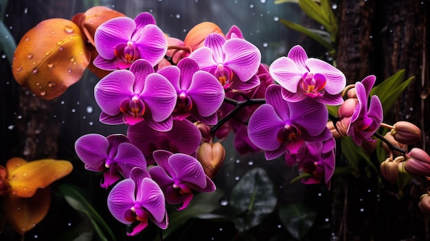 Exotic orchids background