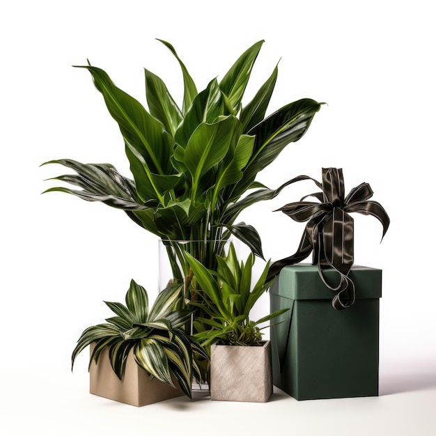 Exotic Plant Growing Gift Set isolated on white background Generative AI