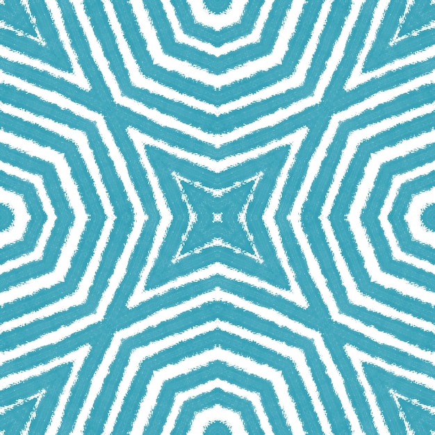 Exotic seamless pattern Turquoise symmetrical