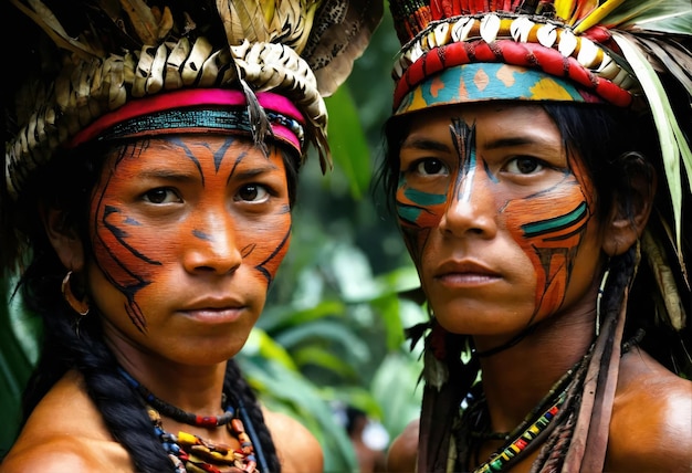 Exotic tribe of Indians from the Amazon forests