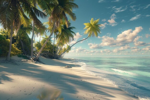 Exotic tropical beaches with palm trees