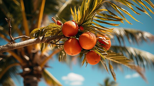 _Exotic_tropical_palm_trees_at_summer_at_sunny_c1HD 8K обои фотографическое изображение