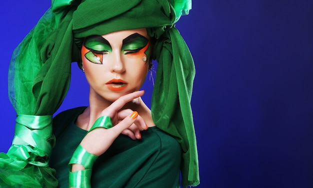 Exotische groene make-up