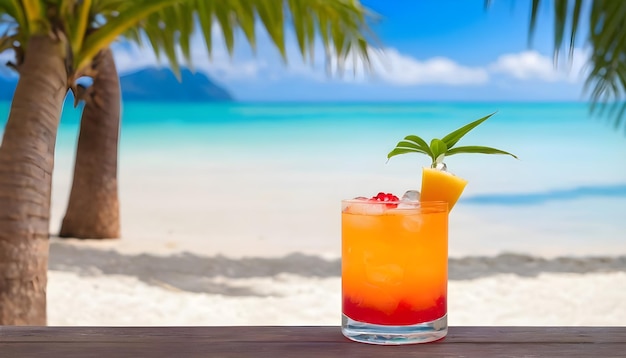 Exotische tropische cocktail vakantie concept