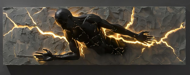 Expansion by Paige Bradley a figure breaking free illuminated cracks telling a story of vulnerability and strength