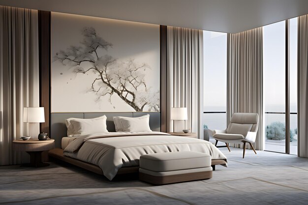 Photo an expansive bedroom