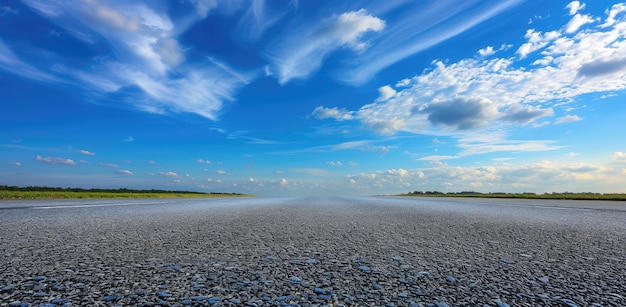 Expansive Blue Sky Over Empty Road Landscape