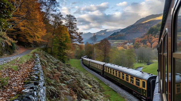 Расширенное путешествие на поезде Панорамные виды живописной сельской местности Европы