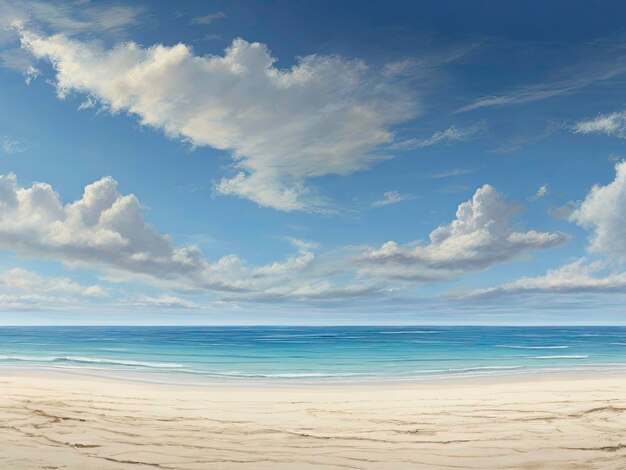 Photo expansive tropical paradise a panoramic seascape with vast horizon where sky meets sea in stunning