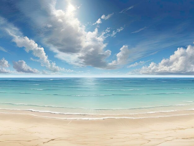 Photo expansive tropical paradise a panoramic seascape with vast horizon where sky meets sea in stunning