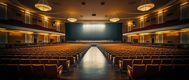 Foto una vista ampia degli oceani allineati dell'auditorium