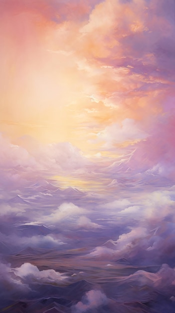 Expansive Violet Skies Light Amber Landscapes