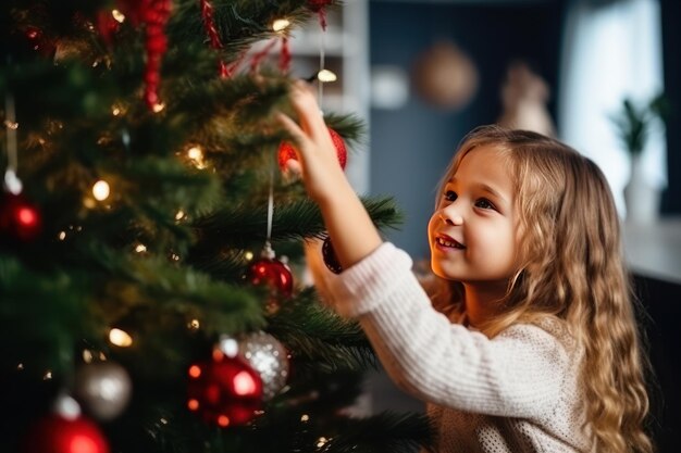 크리스마스 마법 과 산타클로스 의 선물 을 기대 하는 작은 스칸디나비아 소녀 의 사진