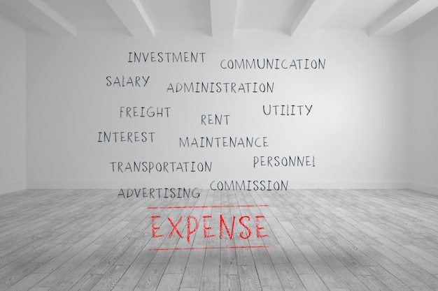 Expense terms written in bright room