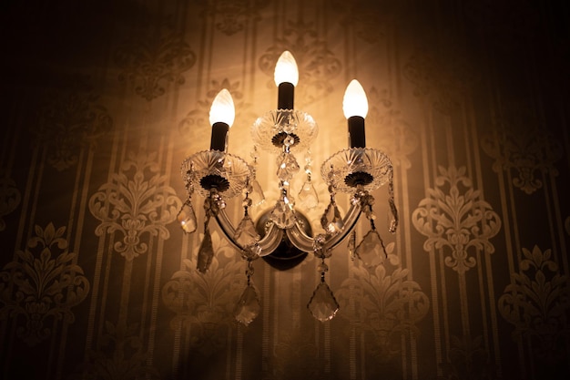 expensive exquisite crystal chandelier in victorian style
