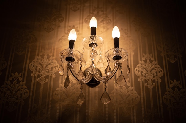 Expensive exquisite crystal chandelier in Victorian style