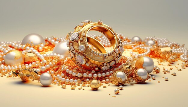 Expensive and luxury Jewelry macro photoshoot Isometric 3d and amazing detailed design