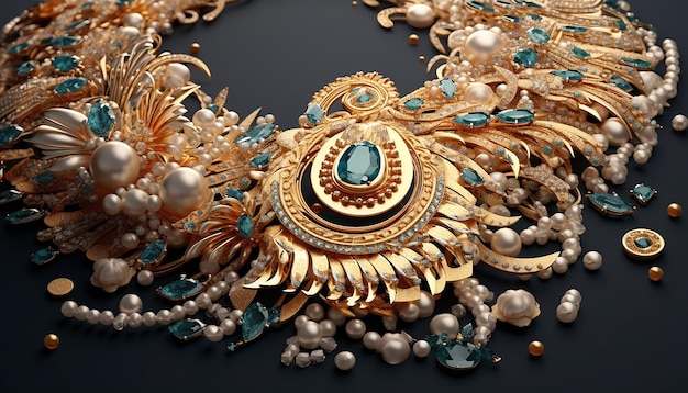 Expensive and luxury Jewelry macro photoshoot Isometric 3d and amazing detailed design