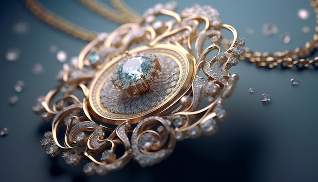 Expensive and luxury Jewelry macro photoshoot Isometric 3d and amazing detailed design