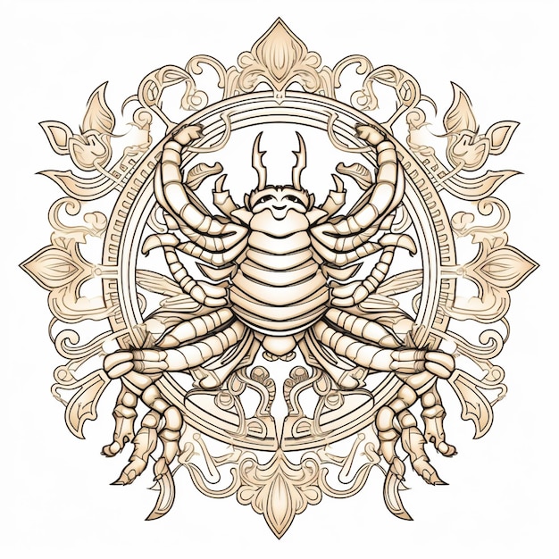 Photo experience the captivating beauty of the majestic scorpion mandala mix