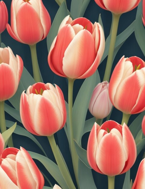 Experience the enchanting beauty of tulips with our vibrant pattern design