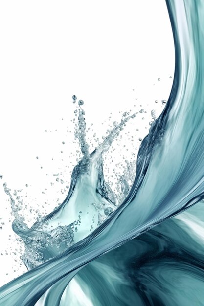 Experience the energy and motion of water splashing on a pristine white background AI generated