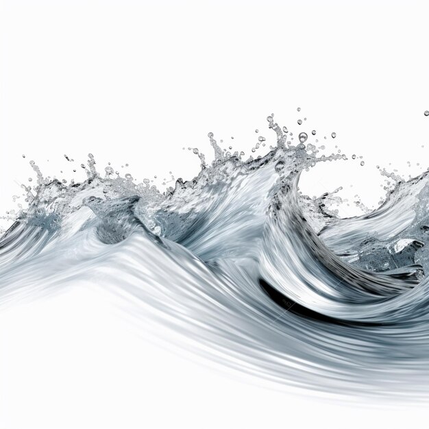 Experience the energy and motion of water splashing on a pristine white background AI generated