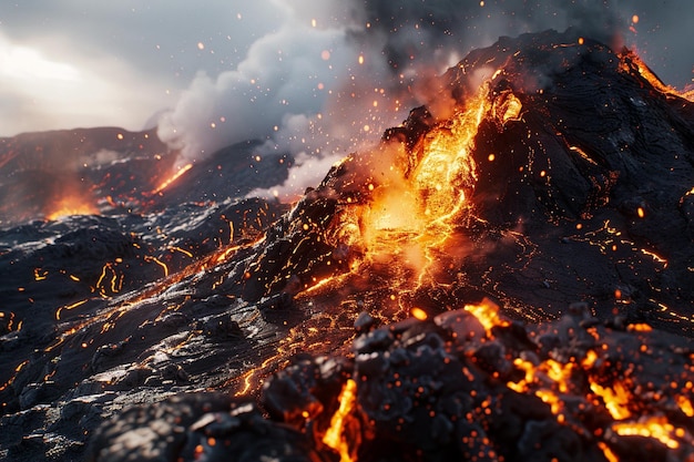 Experience the intensity of volcanic exploration w generative ai