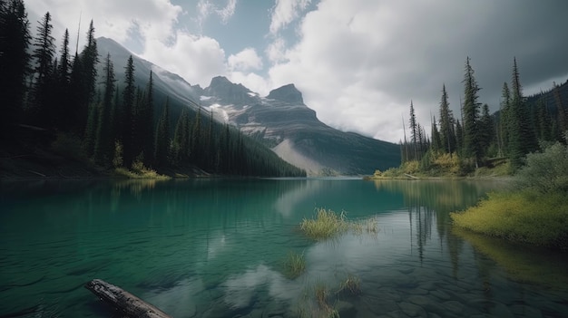 Experience the magic of a shimmering mountain lake in the Canadian Rockies as the golden rays of sunlight dance on the gentle ripples Generated by AI