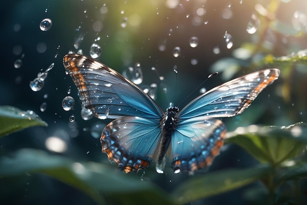 Experience the magic of water transformed into butterflies with this enchanting artwork