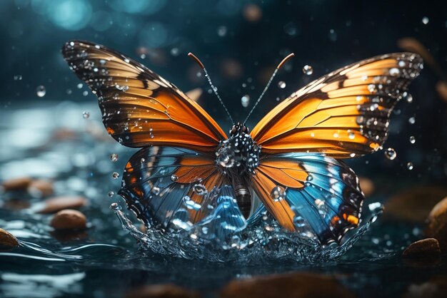 Experience the magic of water transformed into butterflies with this enchanting artwork