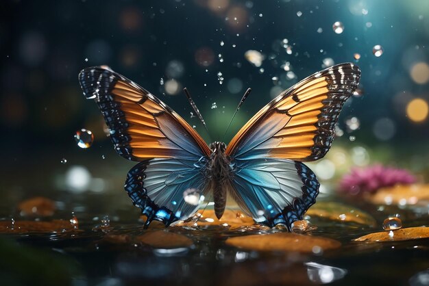 Experience the magic of water transformed into butterflies with this enchanting artwork