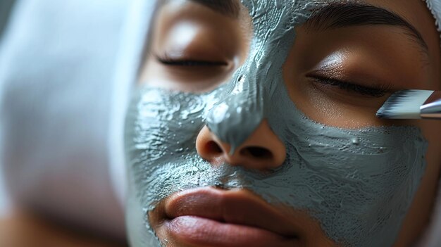 experience pampering facial mask application at luxurious spa salon