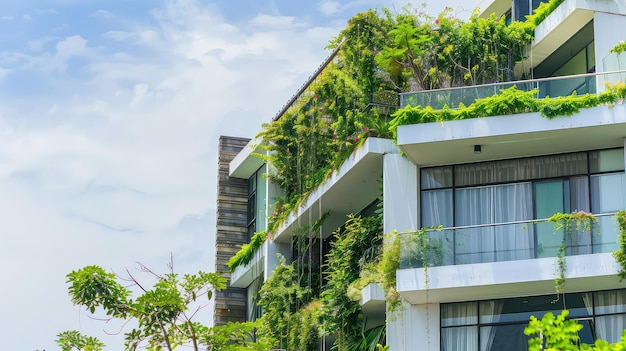 이 집에서 지속 가능한 생활을 경험하십시오. 더 친환경적인 환경을 지원하는 녹색 지붕에 의해 강조됩니다.