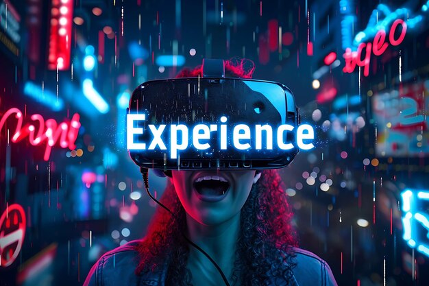 Experience Text With Vr Effect Futuristic and Digital Font S Creative Live Stream Background Idea