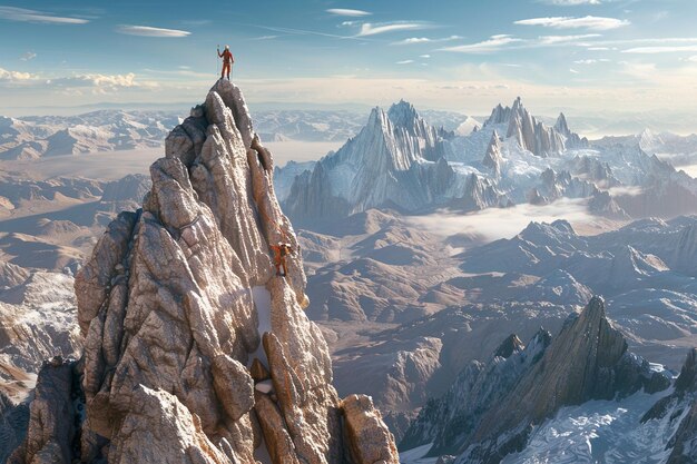 Foto sperimenta il brivido dell'avventura come un ai generativo di montagna