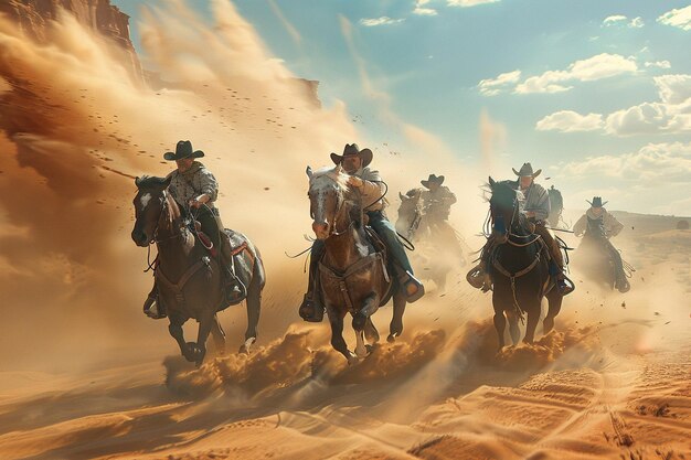 Photo experience the thrill of the chase as outlaws race generative ai