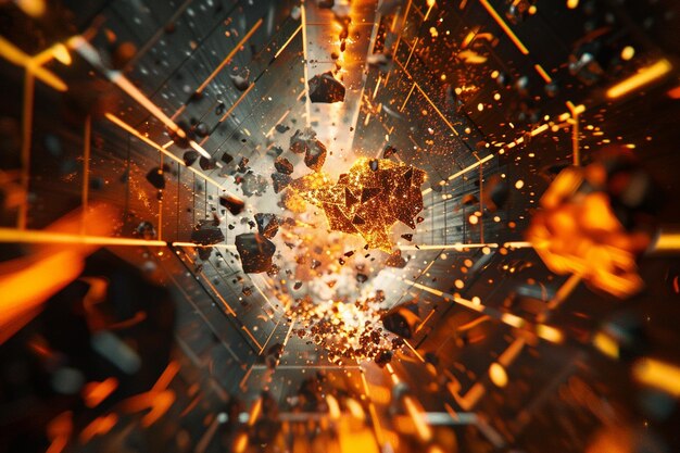 Photo experience the thrilling collision of pon particle generative ai