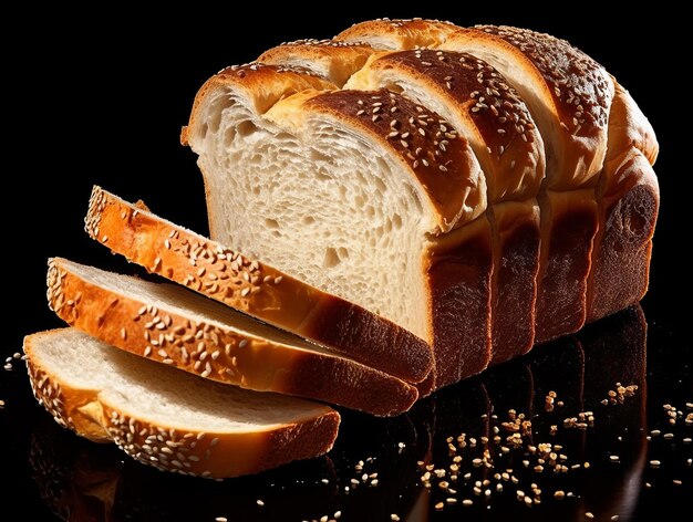 Experience the Ultimate Satisfaction with Perfectly Sliced Bread Embellished with Sesame Seeds