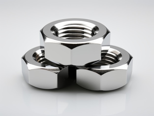 Photo experience the unmatched strength triple stainless steel hex nuts in spotlight