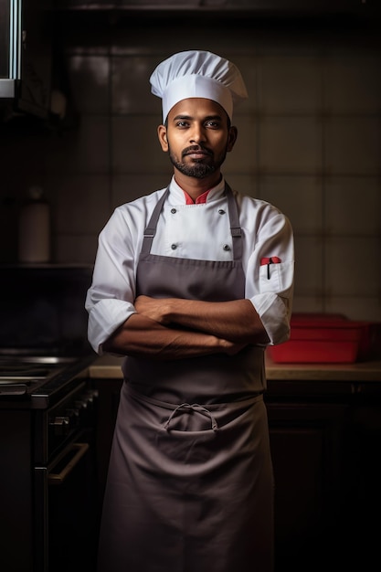 Experienced Chef Posing in a Commercial Kitchen