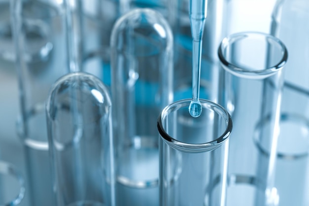 Experimental apparatus with an empty laboratorywhite background3d rendering