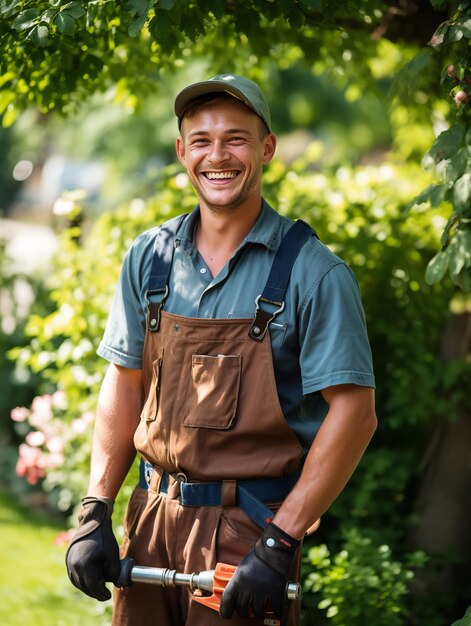 Photo expert male plumber with tools ai generated